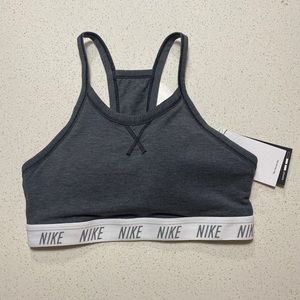 Grey Nike Swoosh Sports Bra